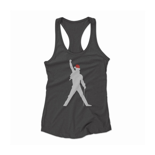Freddie Santa Rock And Roll Band Women Racerback Tank Top