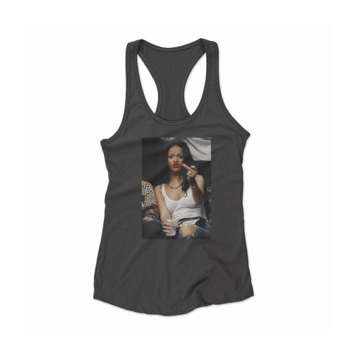 Rihanna Sexy Middle Finger Women Racerback Tank Top