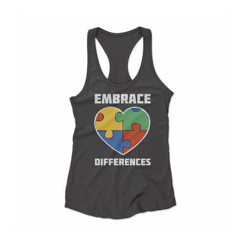 Autism Day Embrace Differences Women Racerback Tank Top