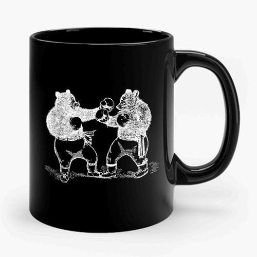 Vintage Boxing Bears Ceramic Mug
