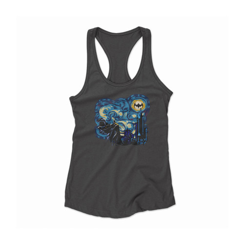 Batman Starry Night Art Women Racerback Tank Top