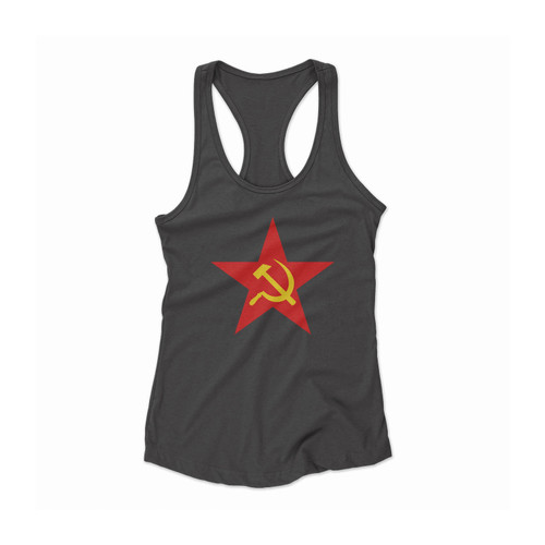 Hammer Sikle Red Star Logo Women Racerback Tank Top