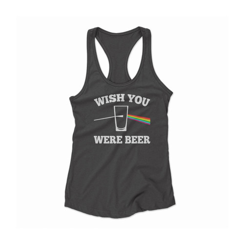 Wish You Were Beer Beer Rainbow Glasses Women Racerback Tank Top