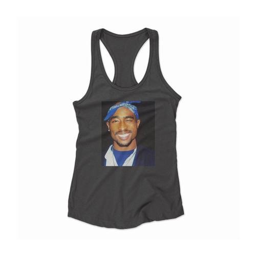 Smiling Tupac Women Racerback Tank Top