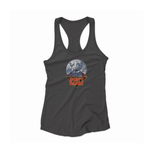 Don't Panic Falcon Heavy And Starman Are Officially In Orbit Women Racerback Tank Top