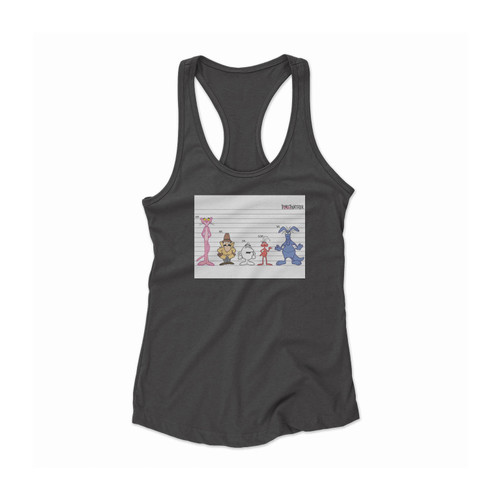 Pink Panther Height Comparison Chart Women Racerback Tank Top