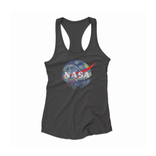 Nasa Logo Starry Night Parody Women Racerback Tank Top