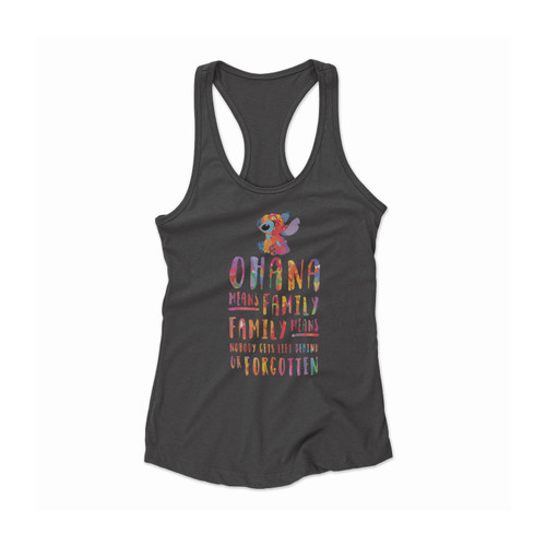 Ohana Means Family Lilo And Stitch Funny Emoji Disney Women Racerback Tank  Top