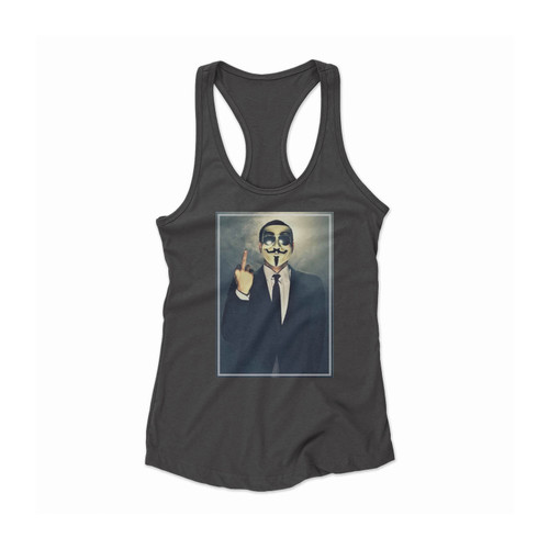 Anonymous Middle Finger Women Racerback Tank Top