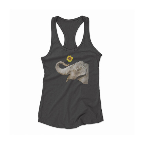 Elephant & Sunflower Print Women Racerback Tank Top