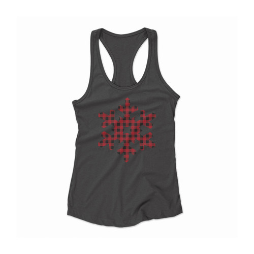 Plaid Snowflake Women Racerback Tank Top