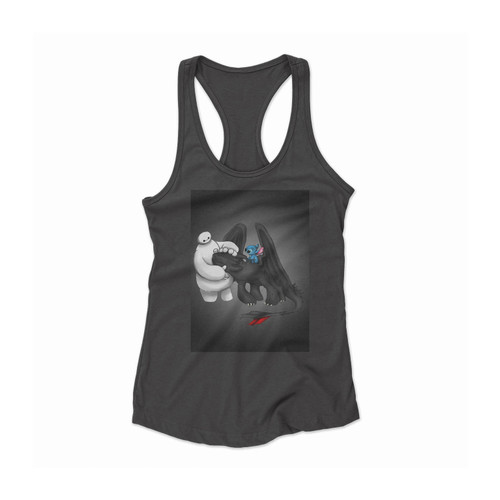 Toothless Stitch And Baymax Women Racerback Tank Top