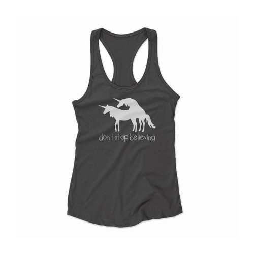 Unicorn Don't Stop Believing Women Racerback Tank Top