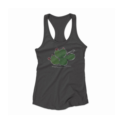 Prickly Pear Cactus Art Print Illustration Women Racerback Tank Top