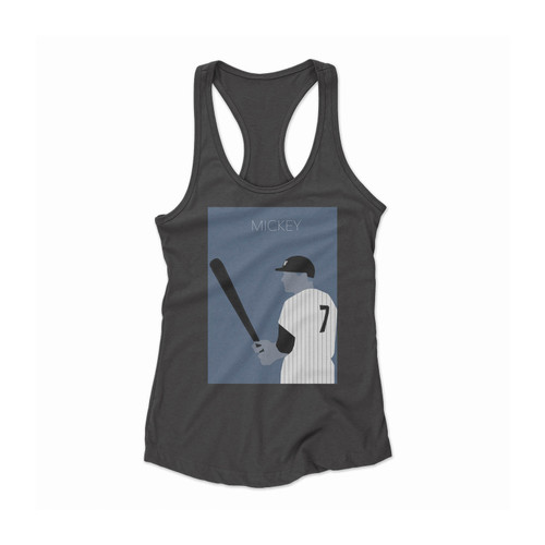Mickey Mantle Yankees Baseball Player Women Racerback Tank Top