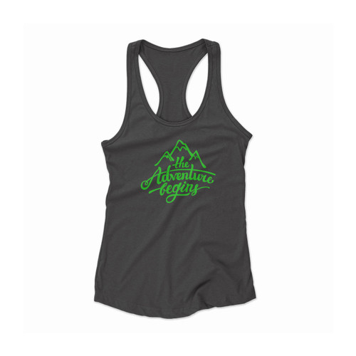 The Adventure Begins Mountain Women Racerback Tank Top