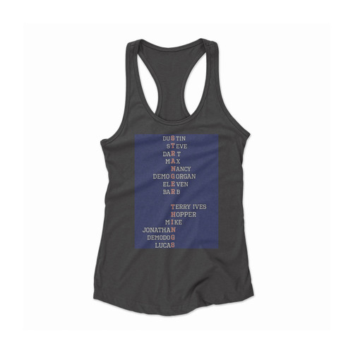 Stranger Things Tv Series Cast Name Women Racerback Tank Top