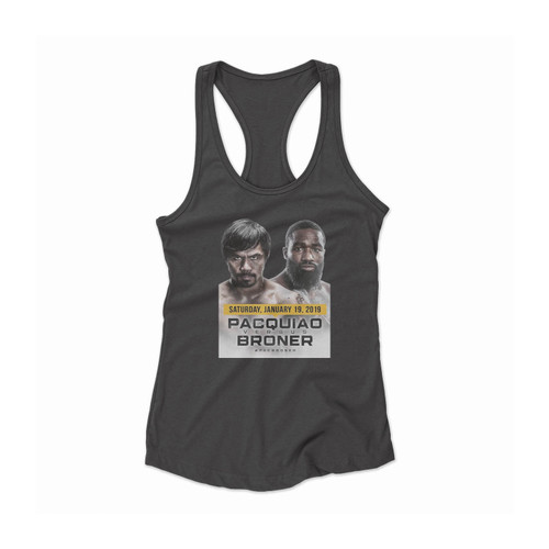 Pacquiao Vs Broner Poster Women Racerback Tank Top