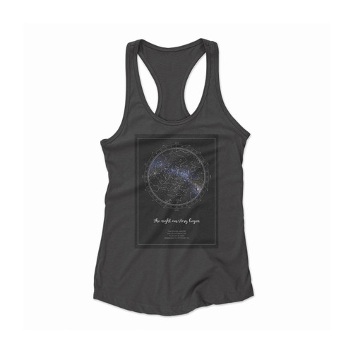 Star Map Of The Night Sky Women Racerback Tank Top