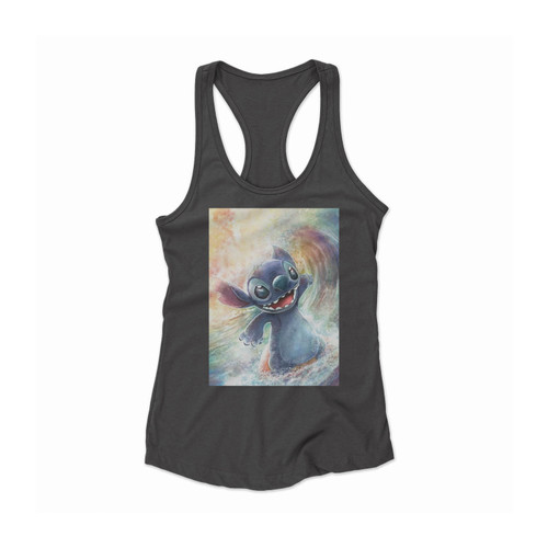 Stitch Happy Surfing Women Racerback Tank Top