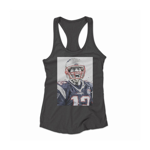 Tom Brady New England Patriots 1 Women Racerback Tank Top