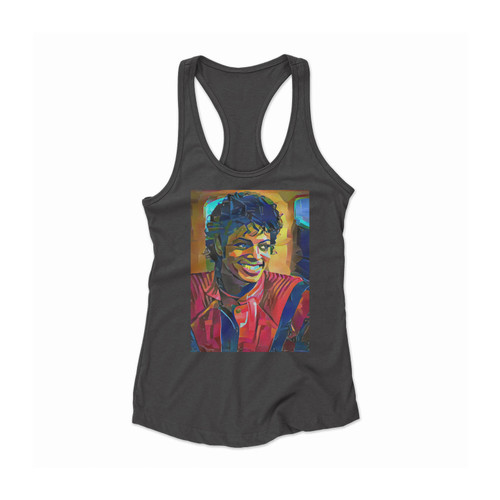 Michael Jackson Abstract Pop Art Women Racerback Tank Top