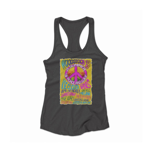 Woodstock Festival Joee Cocker Women Racerback Tank Top