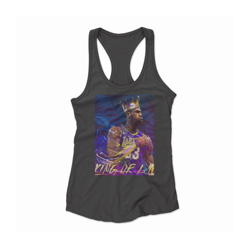 Lebron James Basketball King Of La Women Racerback Tank Top