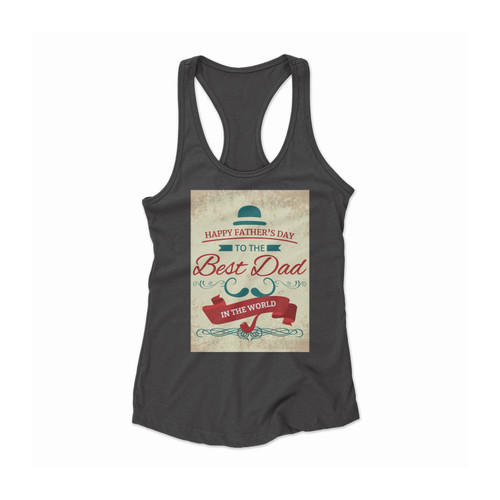 Happy Fathers Day Vintage Women Racerback Tank Top