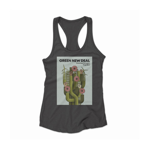 Green New Deal 3 Women Racerback Tank Top