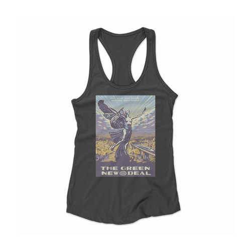 Pelham Bay Park Green New Deal Women Racerback Tank Top