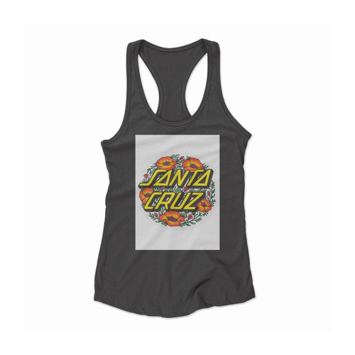 Santa Cruz Poppy Dot Skateboard Women Racerback Tank Top