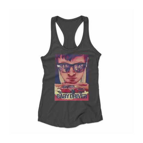 Baby Driver Movie 3 Women Racerback Tank Top