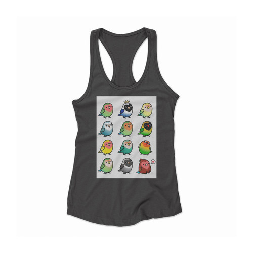 Chubby Lovebirds Women Racerback Tank Top