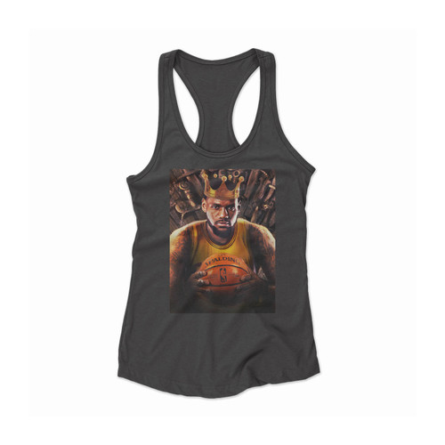 Vintage Cartoon King Lebron James Women Racerback Tank Top