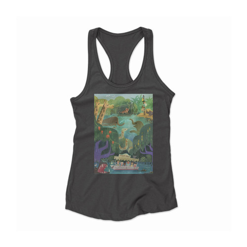 Disney Jungle Cruise Art Women Racerback Tank Top