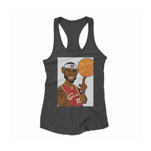 Lebron James Cartoon Women Racerback Tank Top