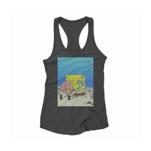 Spongebob Hugging Gary Women Racerback Tank Top