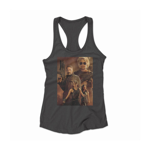 Linda Hamilton & Arnold Schwarzenegger In Terminator Women Racerback Tank Top