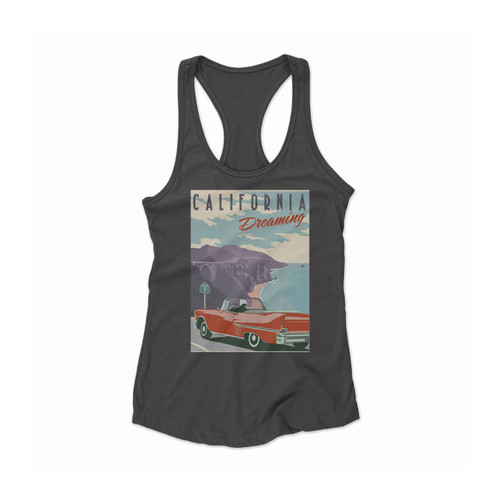 California Vintage Travel Women Racerback Tank Top