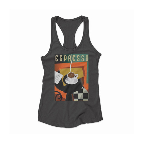 Art Deco Coffee Women Racerback Tank Top