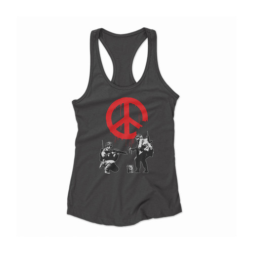 Soldiers For Peace Women Racerback Tank Top