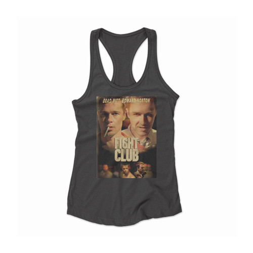 Movie Brad Pitt Movie Fight Club Retro Women Racerback Tank Top