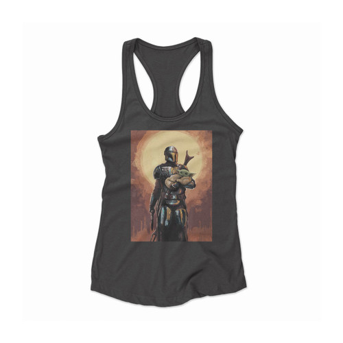 The Mandalorian And Baby Yoda Women Racerback Tank Top