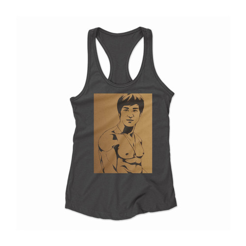 Bruce Lee Illustration Women Racerback Tank Top