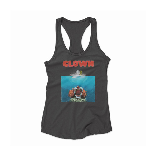 Jaws Parody I T Clown Movie 1 Women Racerback Tank Top