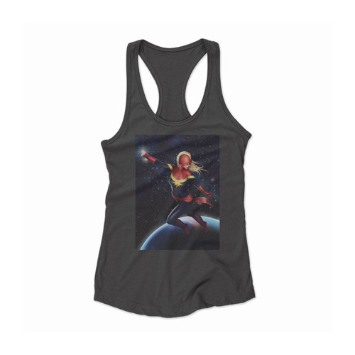 Captain Marvel In Flight Women Racerback Tank Top