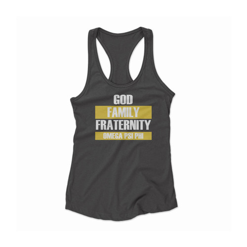 God Family Fraternity Omega Psi Phi Women Racerback Tank Top