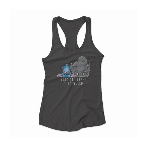 stay different stay weird Women Racerback Tank Top