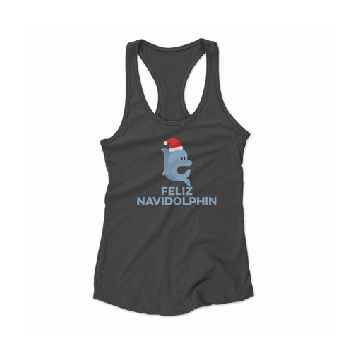 Feliz Navidolphin Women Racerback Tank Top